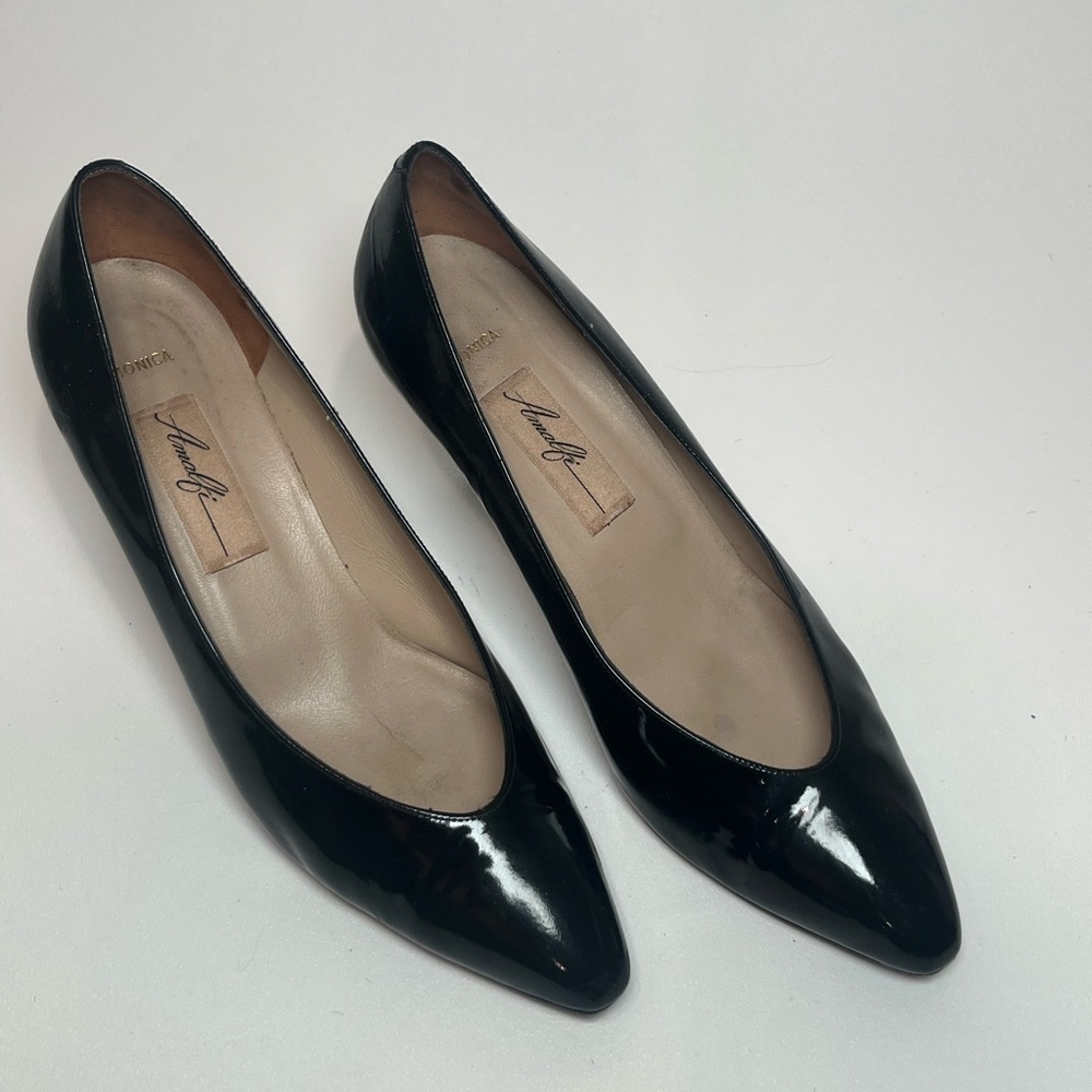 Sandro Black Patent Pointed-Toe Flats